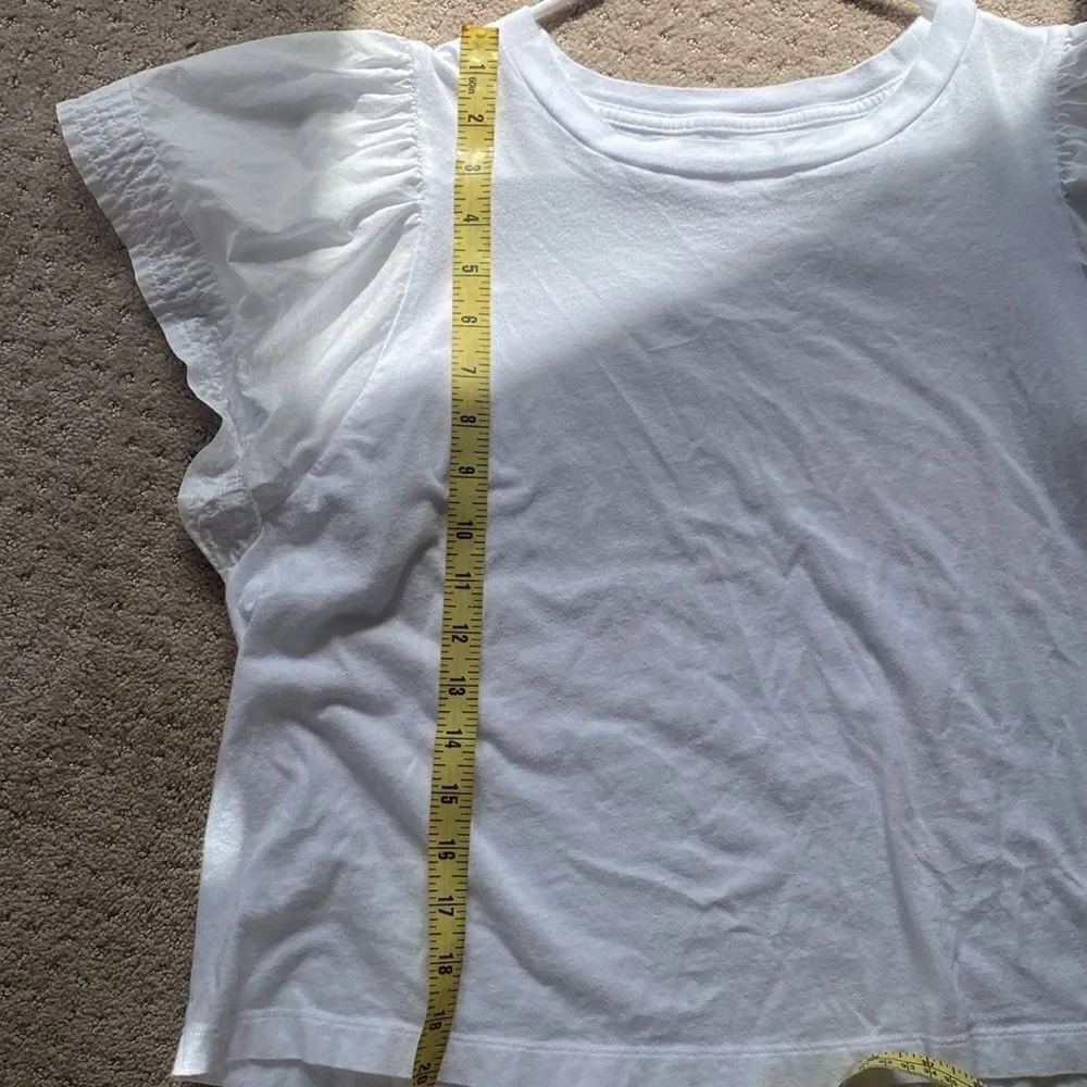Old Navy White Puff Sleeve Women's Top Size Large.